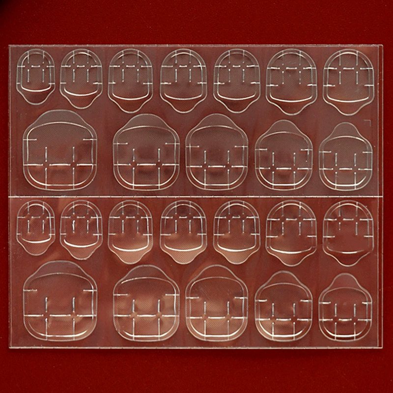 Желтая резинка желе клей для ногтей двусторонний клей 24 наклейки клей для ногтей оптом