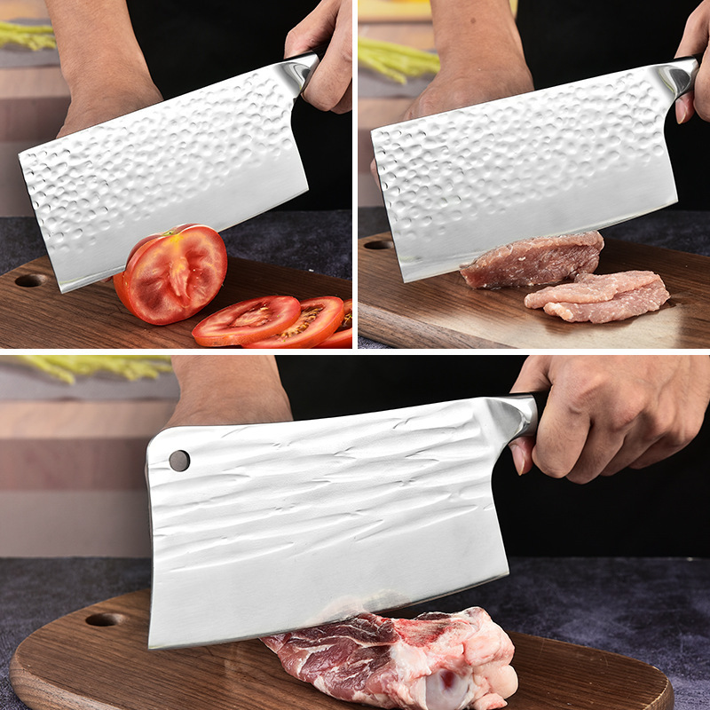 Cuchillo Yangjiang Mango de madera de color negro 5CR15 Cuchillo de corte Cuchillo de cocina de forja Cuchillo de doble uso