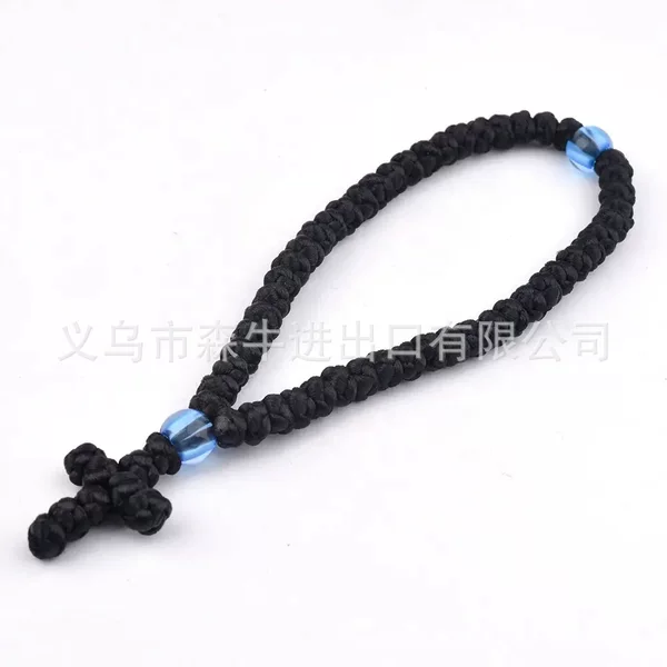 Cross-Border Hot Selling Wholesale Hand-Woven Cross Prayer Bracelet Factory Direct Supply