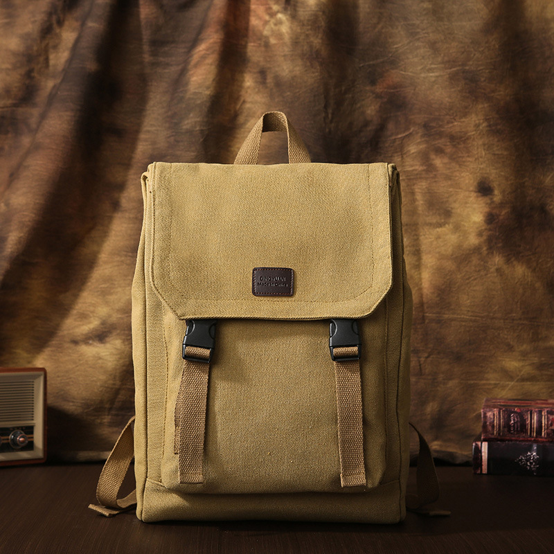 Cross-border Backpack Simple Large Capacity Canvas Laptop Bag Casual Commuter Men's Backpack Student Schoolbag Cross-border Backpack Simple Large Capacity Canvas Laptop Bag Casual Commuter Men's Backpack Student Schoolbag
