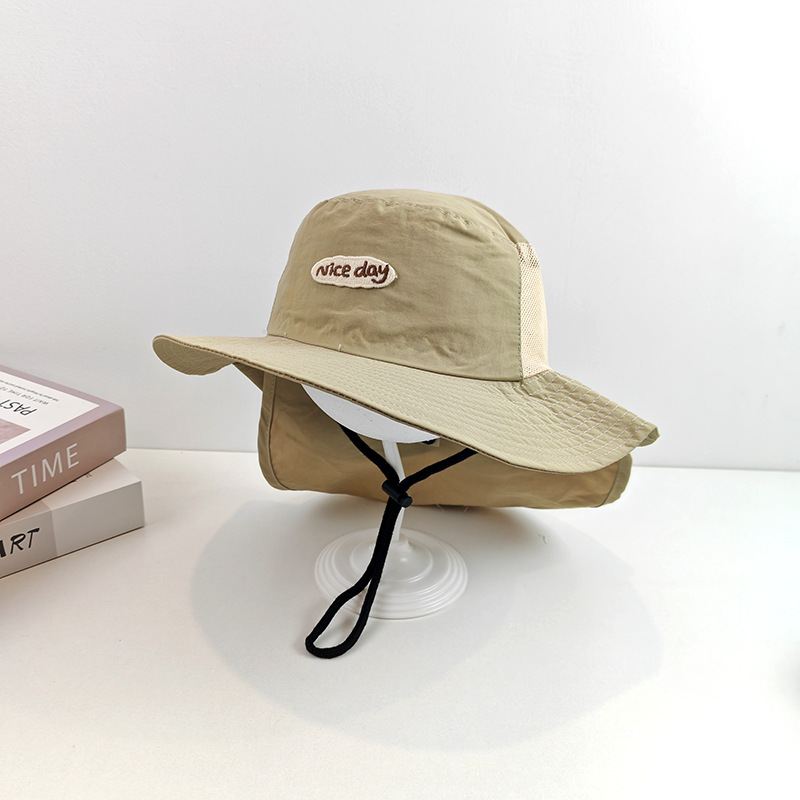 Sombrero de pescador para niños coreanos primavera y verano delgado gorra de cuello de secado rápido gorra de escalera para niños y niñas sombreros de escalera para proteger el sol