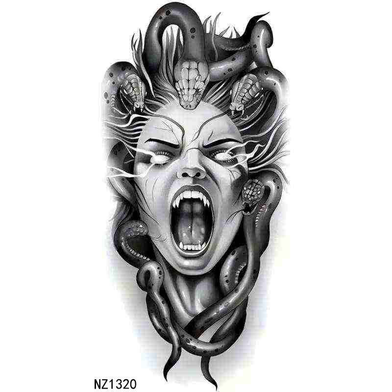 Nuevos productos transfronterizos de tatuaje de ángel, pegatinas de tatuaje de brazo europeas y americanas, tatuaje temporal Temu