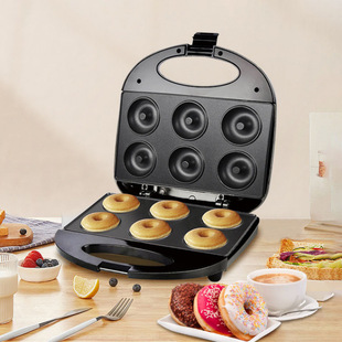 6-Piece Donut Machine, Baking Machine, 6-Hole Donut Machine, Cake Machine, Breakfast Machine, Electric Baking Pan, Donut Machine