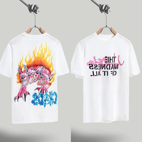 Summer Hip-Hop Foamy Men's Round Neck Hoodie Loose Short-Sleeve T-Shirt for Women