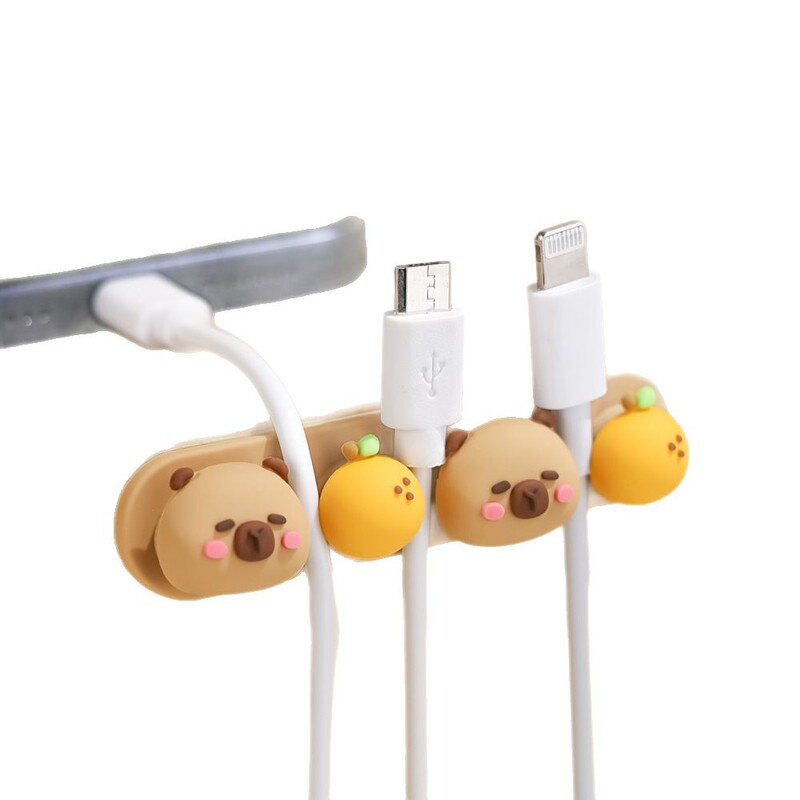 カピバラ理線器メーカー直販自己接着式ケーブル固定座ケーブルデスクトップケーブルカードシンプル布ケーブルボタン|undefined