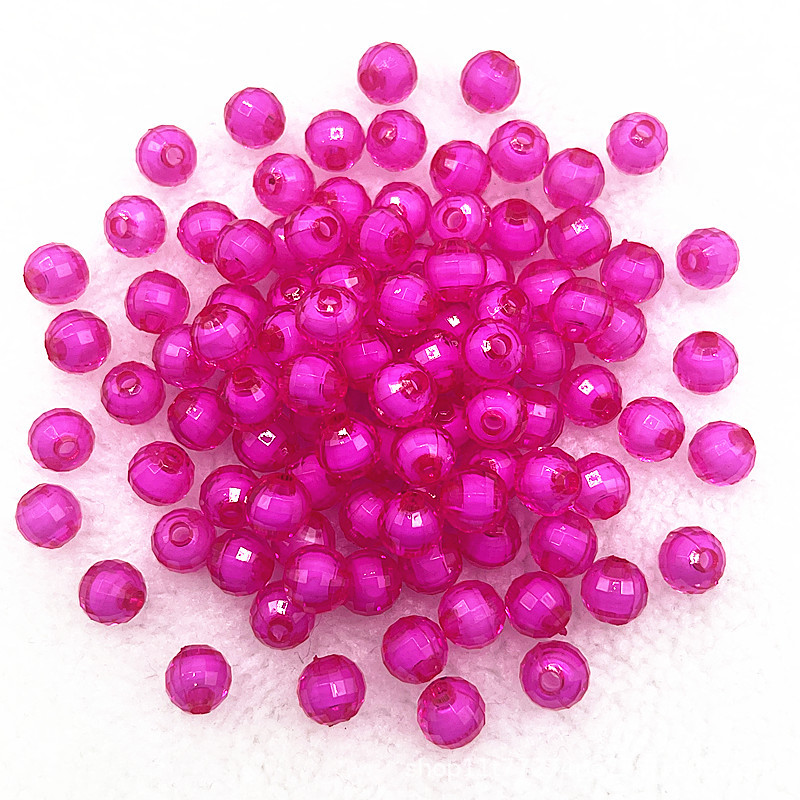 50 pcs/paquete 8mm material de cuentas de bricolaje hecho a mano para niños 96 lados superficie de corte acrílico cuentas de tierra cuentas sueltas