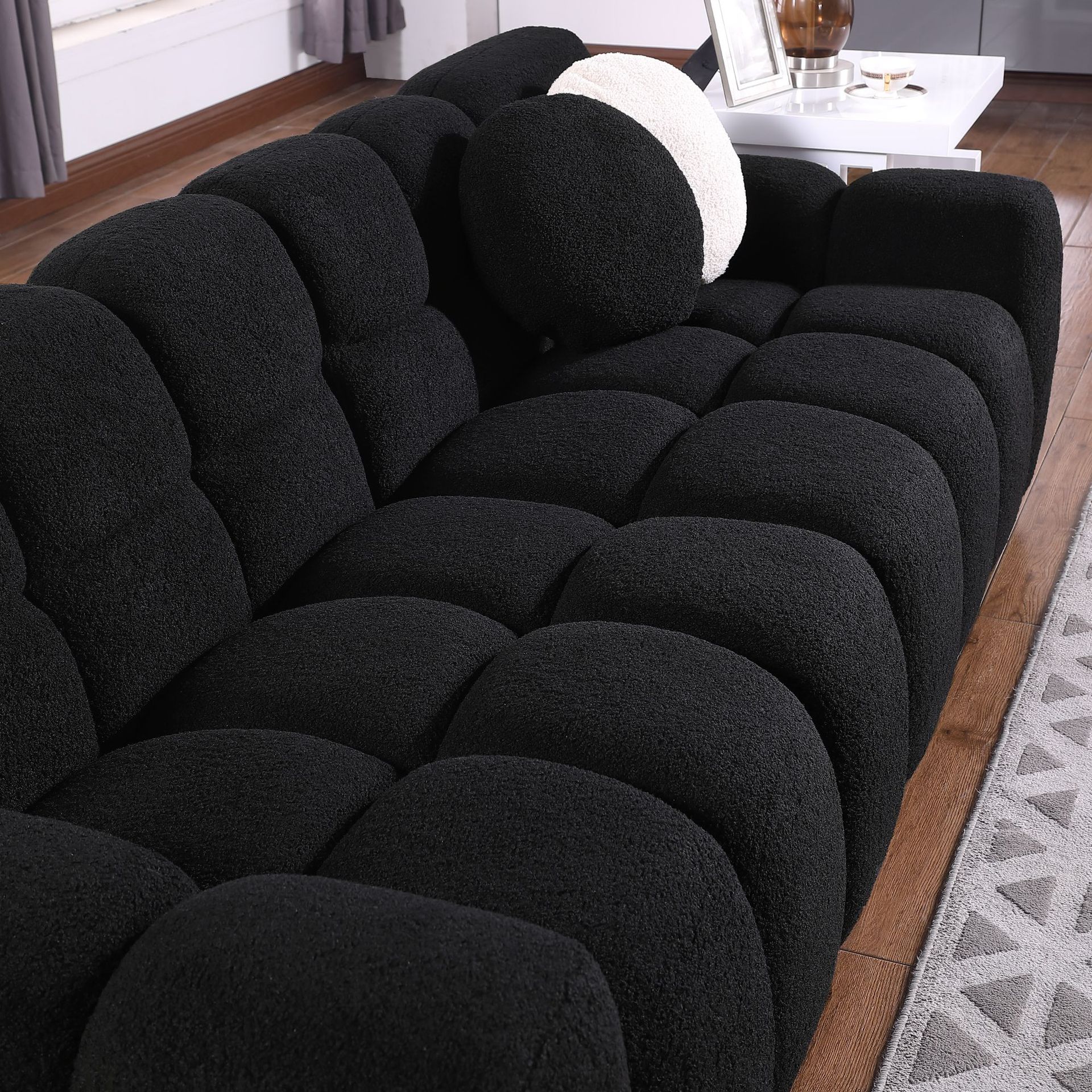 Sofá minimalista, tela, sala de estar para el hogar, piso, sofá de tela moderno, simple, grande y pequeño image 5