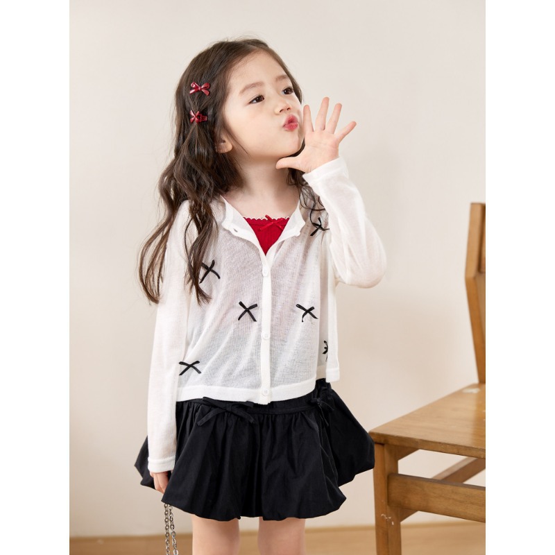 Baby abrigo solar delgado niñas cardigan verano 2026 nueva camisa de aire acondicionado de niñas casual con ropa infantil image 3