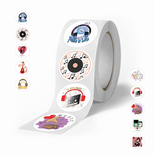 500 cartoon music stickers, curling sticker tape, handmade diary, notebook, phone, stationery, water cup, decal