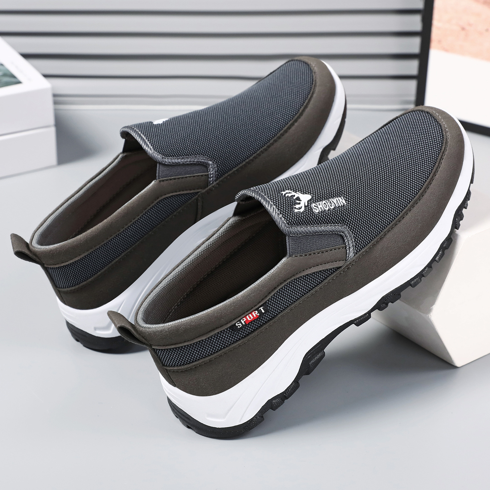 Zapatos de Hombre, Nuevo Estilo, Zapatos de Tela Sin Cordones, Zapatos Casuales para Transmisión en Vivo, Dropshipping, Zapatos Casuales con Suela Suave, Mocasines