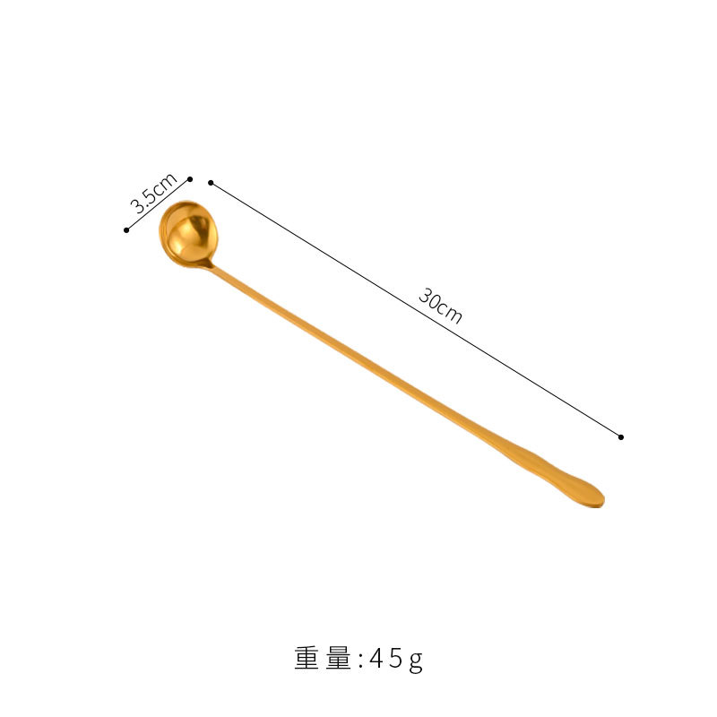 큰 조롱박 스푼 30cm (작은 머리 금색)