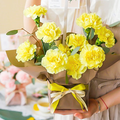 Three Eight Festival transparent hand-held flower box single bouquet hand-held bag full transparency hand-held fresh flower box flower bag flower shop wholesale