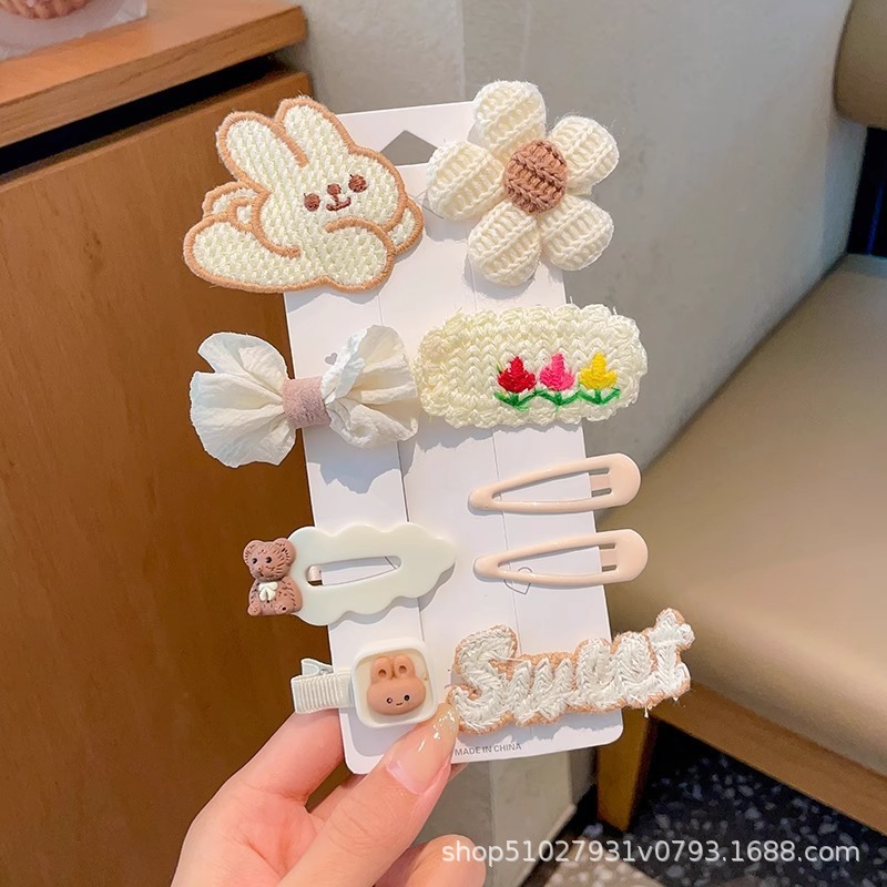 2025新款秋冬毛绒咖啡色刘海夹女侧边碎发夹前额毛发卡头饰发夹|undefined