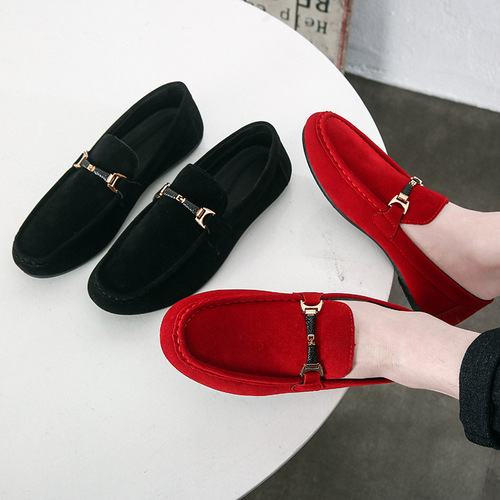 Fashionable leisure shoes for men, suitable for spring and autumn, trendy student shoes for men, pantoof-style flat shoes with Korean design, men's version.