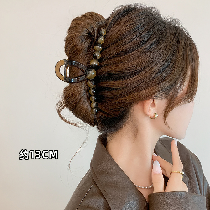 Pinzas para el cabello coreanas exquisitas y de alta gama para mujer, versátiles para peinados recogidos en la parte posterior de la cabeza, pinzas de tiburón, tamaño extragrande para cabello grueso, pinzas de garra, horquillas.