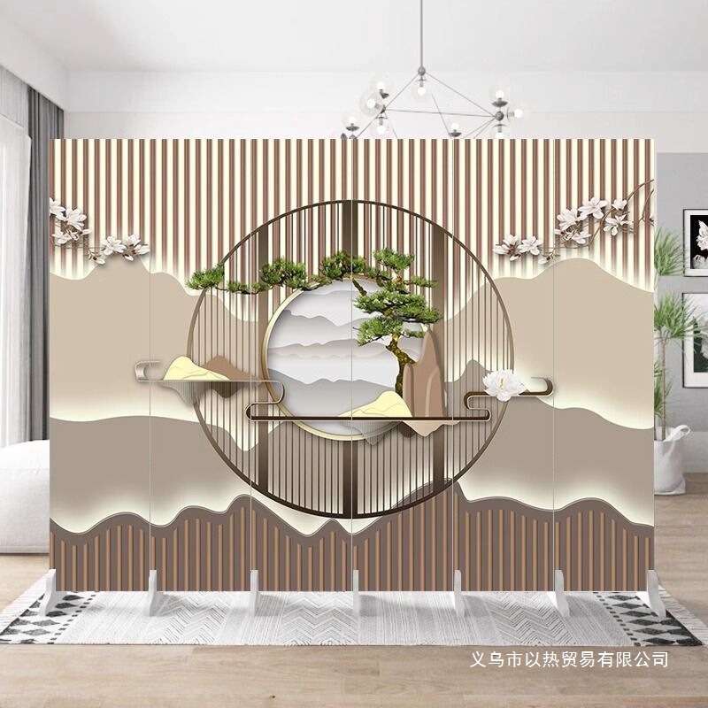New Chinese Style Screen Partition Living Room Blocking Office Removable Folding Modern Hotel Room Curtain Hotel Private Room