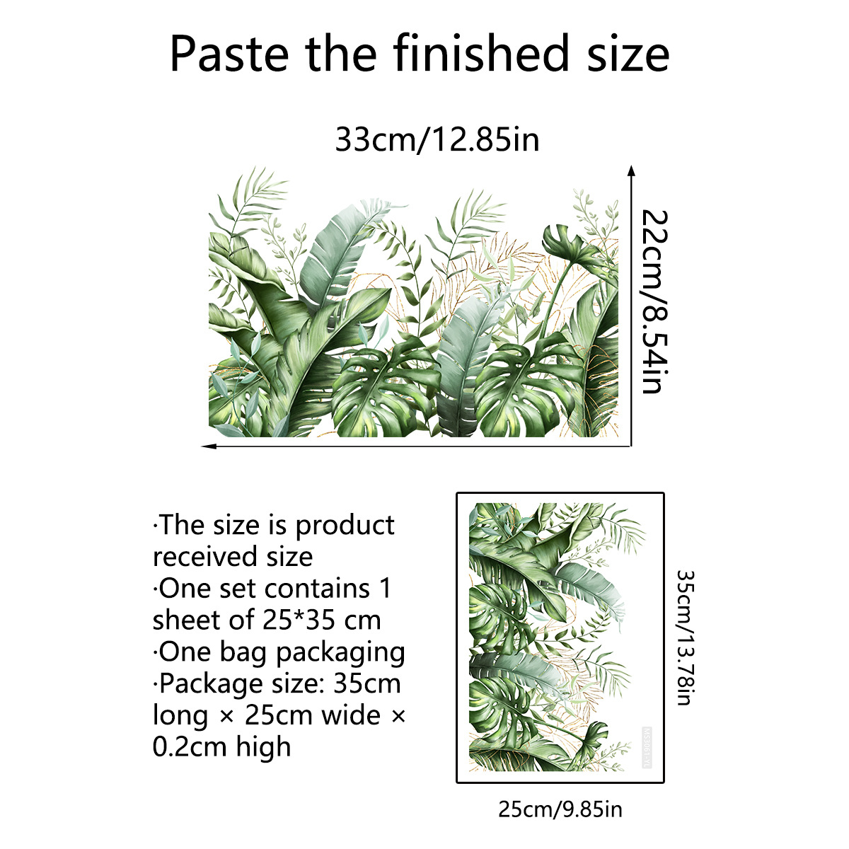 Pastorale Plante Plastique Autocollant Mural Art Mural display picture 94