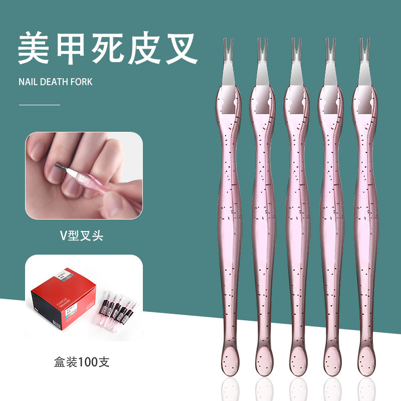 Pink Dead Skin Fork for Nail Care Nail Art Dead Skin Push Exfoliating Dead Skin Nail Barbed Exfoliating Dead Skin Repair Tool Pink Dead Skin Fork for Nail Care Nail Art Dead Skin Push Exfoliating Dead Skin Nail Barbed Exfoliating Dead Skin Repair Tool
