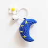 Knitted pendant solar-powered, cute accessory handmade, woven keychain