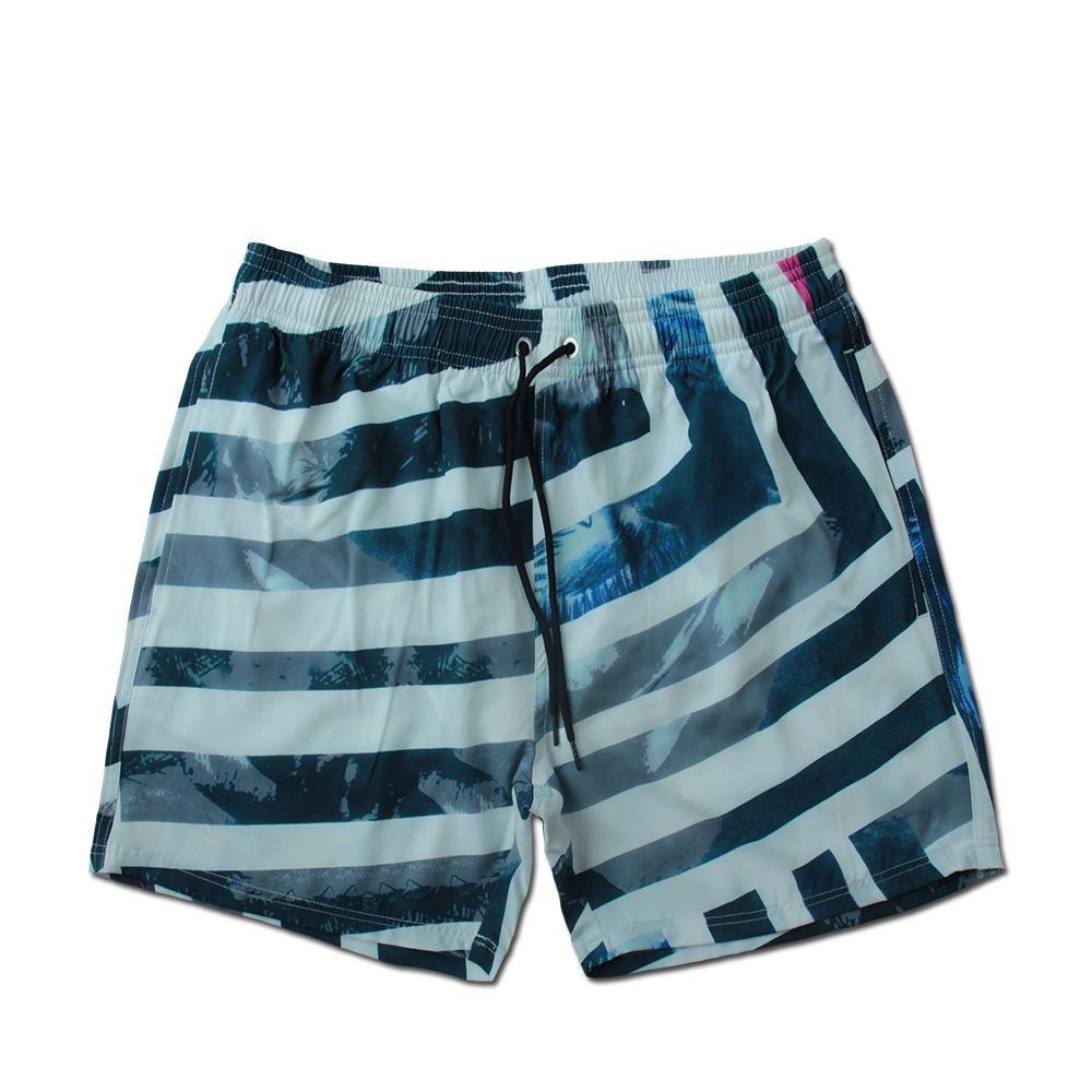 Men's Striped Lined Elastic Swim Trunks For Beach And Vacation_voghion.com