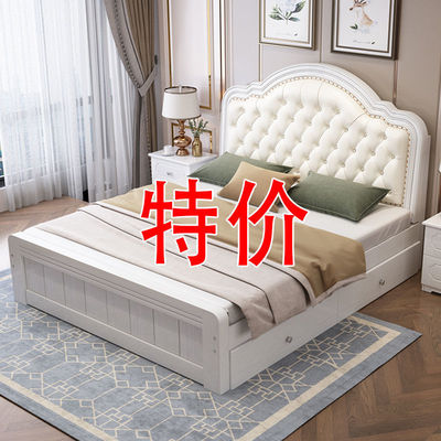 modern Simplicity American style 1.8m household Master Bedroom Double bed 1.5 Soft Bag Bed 1 European style single bed