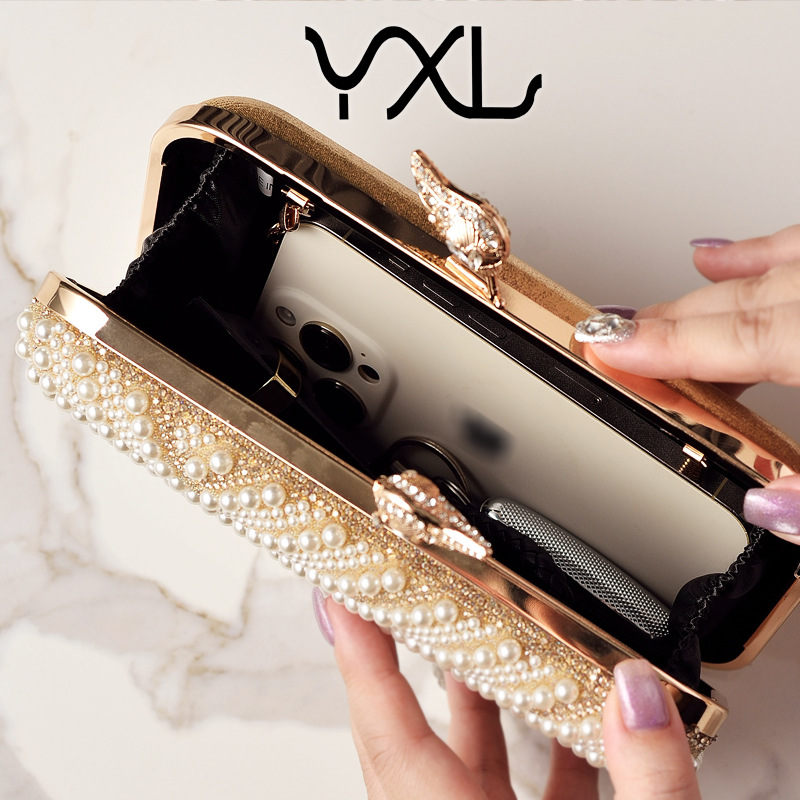 Nueva moda bolsa de cena de perlas bolsa de vestido de fiesta transfronteriza bolsa de banquete de mujer bolsa de mano fábrica venta directa cheongsam bolsa