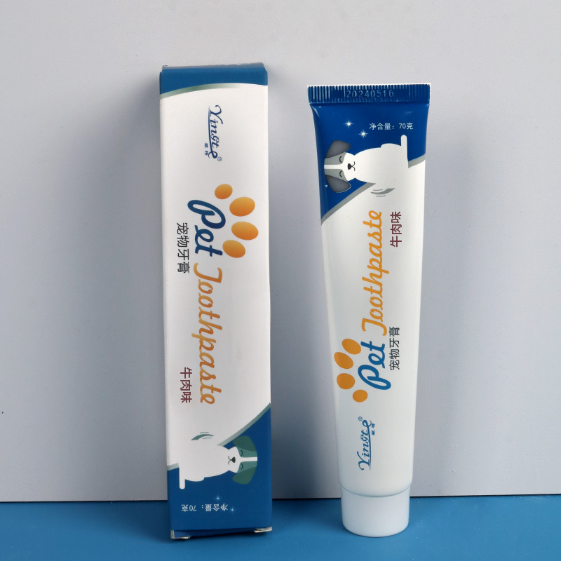 Pasta de dientes para mascotas, perros, gatos, cepillo de dientes, limpieza oral, vainilla, pasta de dientes con sabor a carne de res, productos para mascotas al por mayor
