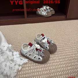 儿童宝宝框子鞋2026夏季款男童卡通童趣凉鞋女童贝壳头运动板鞋潮