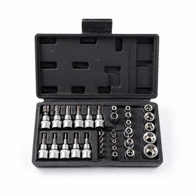 Screwdriver, E-Type Socket, and Automotive | Mühərrik tənzimləmə alətləri - 34-piece-set-black-matte