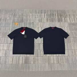 正确版原标现货G家26S双G刺绣桑蚕丝棉混纺短袖T恤针织衫男女同款