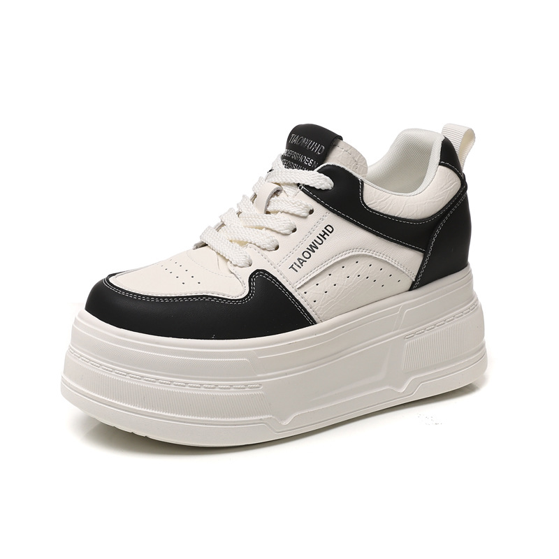 Giày sneaker nữ chunky đế dày tăng chiều cao 8 cm, phong cách trẻ trung — màu be