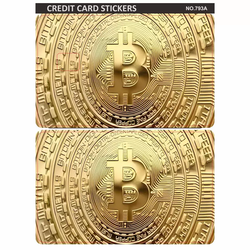 Cross-border new front and back 2-piece set Bitcoin series decorative credit card skin sticker card sticker creative 2025