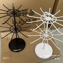 厂家直销黑色铁艺首饰架旋转钥匙饰品架收纳展示架项链挂架耳环手