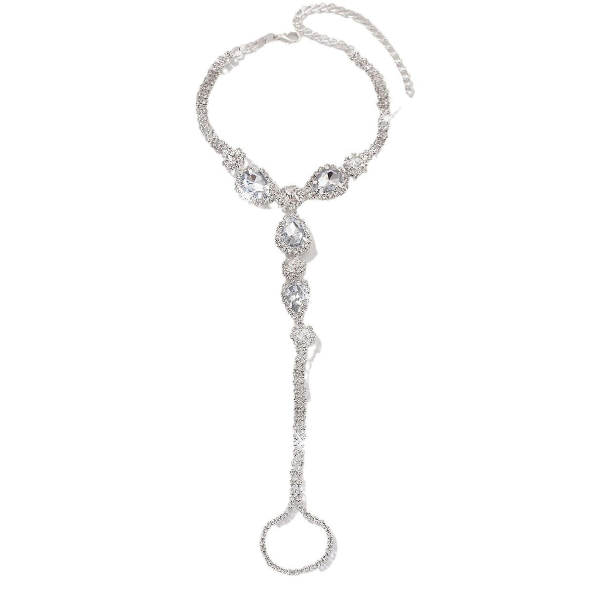 Comercio exterior exclusivo para bohemia pulsera de dedo de lujo ligero de moda de verano pie de playa adornamiento diamante super brillante anklet