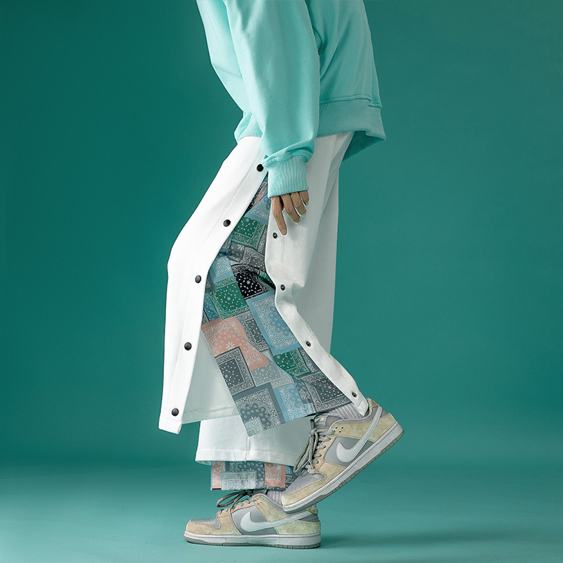 Pantalones de anacardo de pecho de los hombres de estilo coreano de moda más tamaño pantalones casuales deportivos Pantalones rectos sueltos de pierna ancha marca de moda