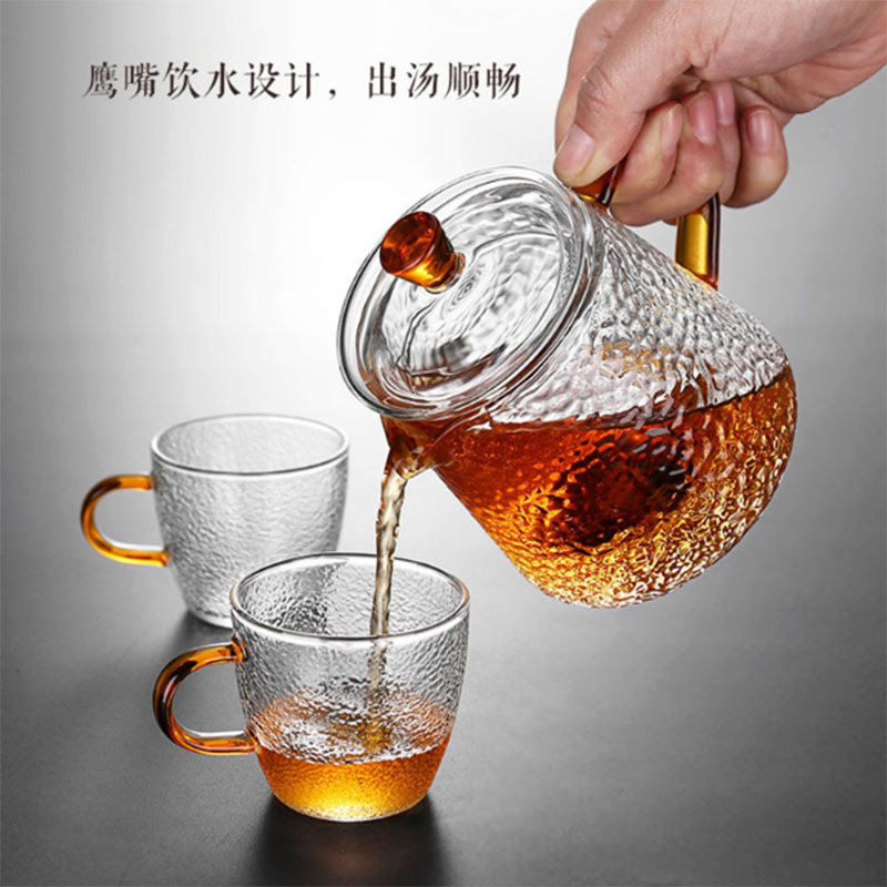 Hammer Glass Teapot filter High temperature resistance thickening glass black tea household Hospitality