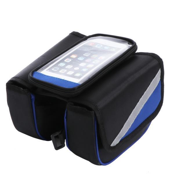 Bolsa de vigas de bicicleta de alta capacidad de bicicleta de montaña bolsa de vigas delanteras bolsa de silla bolsa de teléfono celular impermeable accesorios de equipo de ciclismo