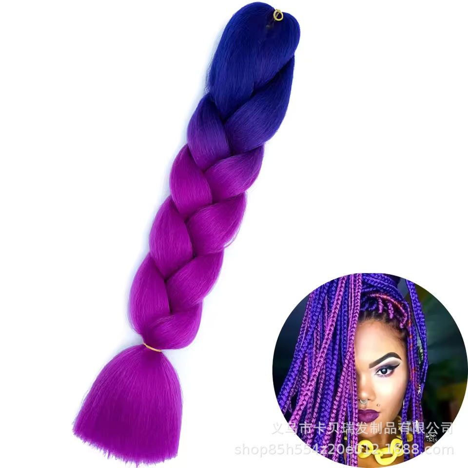 Xuchang pelucas al por mayor seda de alta temperatura teñido africano gran trenza jumbobraid fibra química colorida trenza sucia venta caliente