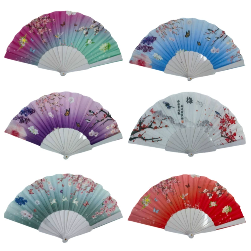 Spanish black lace white lace lace fan hot stamping craft folding fan summer Chinese style dance photo wholesale