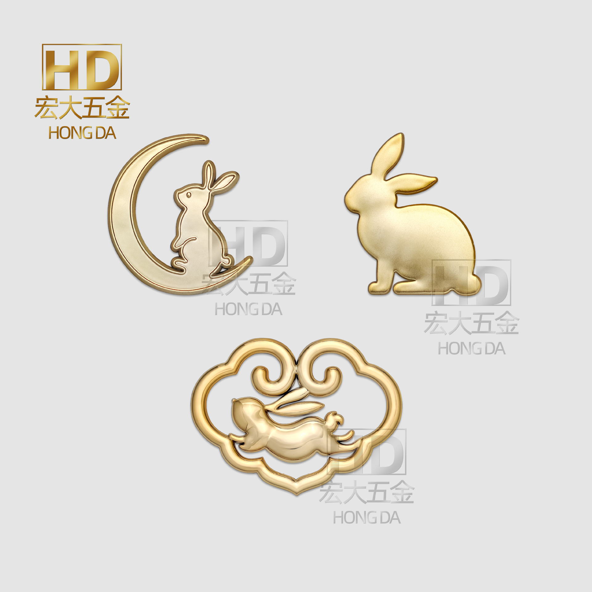 厂家直销礼品标牌 中秋节月饼礼品包装盒轻奢外壳小兔子装饰标牌