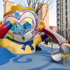户外不锈钢滑梯滑滑梯幼儿园小区儿童家用游乐设施滑道组合滑梯