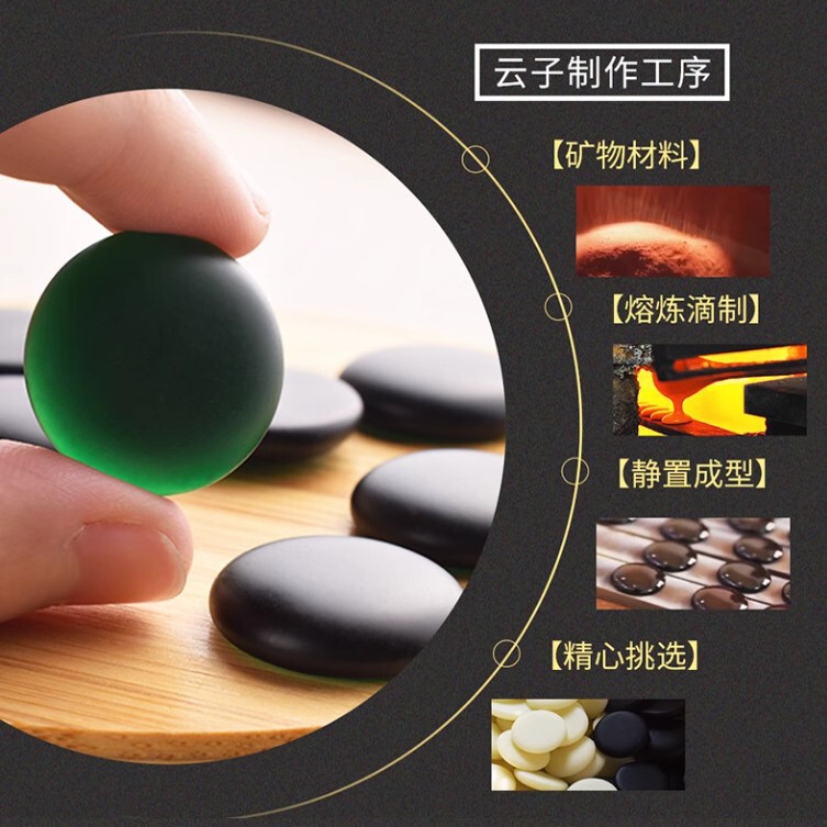 本物の雲南省工場新雲子囲碁 5 ピースチェス駒片面凸囲碁翡翠黒と白のチェスの駒 361 バルク|undefined