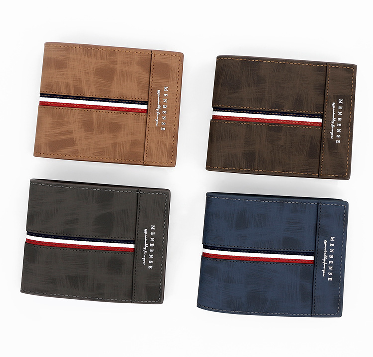 Men's Letter Stripe Pu Leather Open Wallets display picture 3