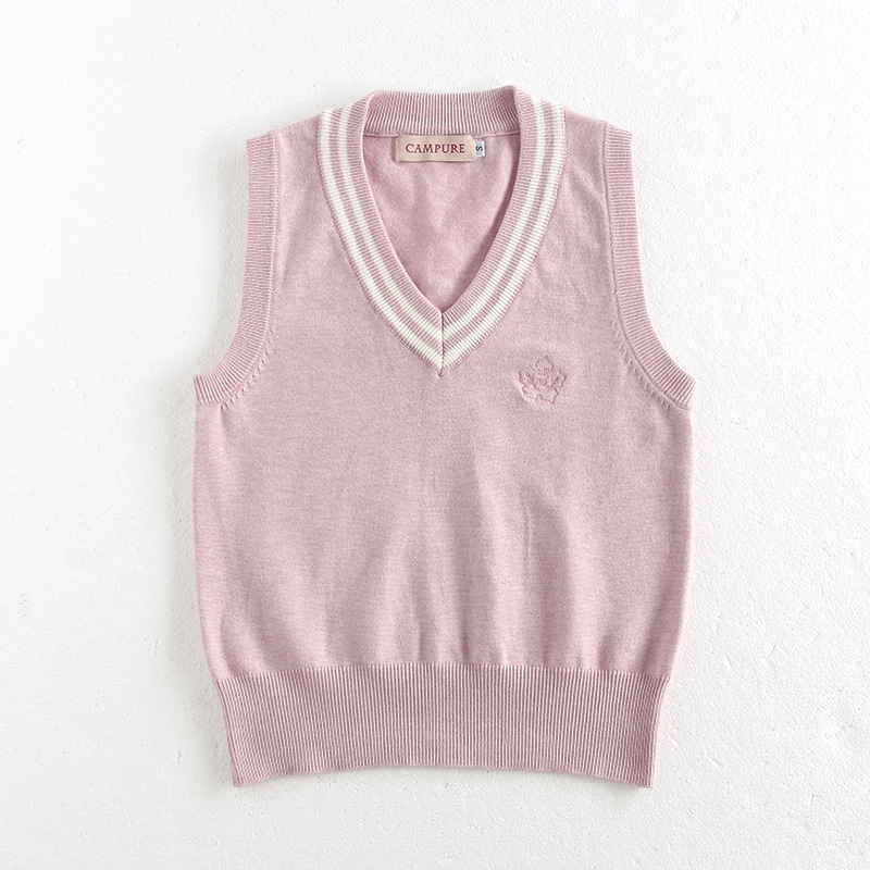 Japanese JK Uniform Student Pink Sweater Vest Small Vest Korean Uniform College Style Wear Outer Wear