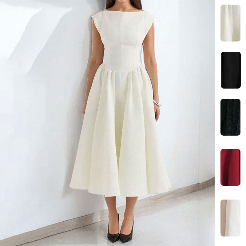 2026 Spring New European and American Women's Fashion Elegant and Sexy Backless Dress Fashionable Slim Fit Sleeveless Solid Color Long Dress 2026 Spring New European and American Women's Fashion Elegant and Sexy Backless Dress Fashionable Slim Fit Sleeveless Solid Color Long Dress