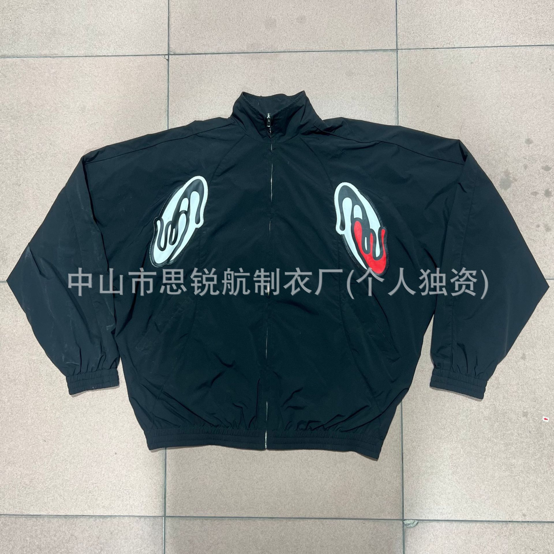 D&G风格男士深色立领棒球服复古美式刺绣徽章夹克秋冬百搭男装定