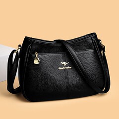 女性用の質感のあるソフトレザーバッグ、新しいスタイル、シンプルで雰囲気のある中年マザーバッグ、通勤用の大容量で実用的なシングルショルダークロスボディバッグ