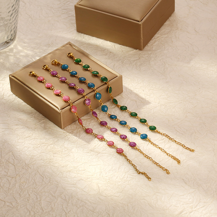 Moda europea y americana transfronteriza nueva Pulsera Rosa de acero inoxidable pulsera versátil de alto grado chapado en oro de 18 quilates pulsera de moda para mujer