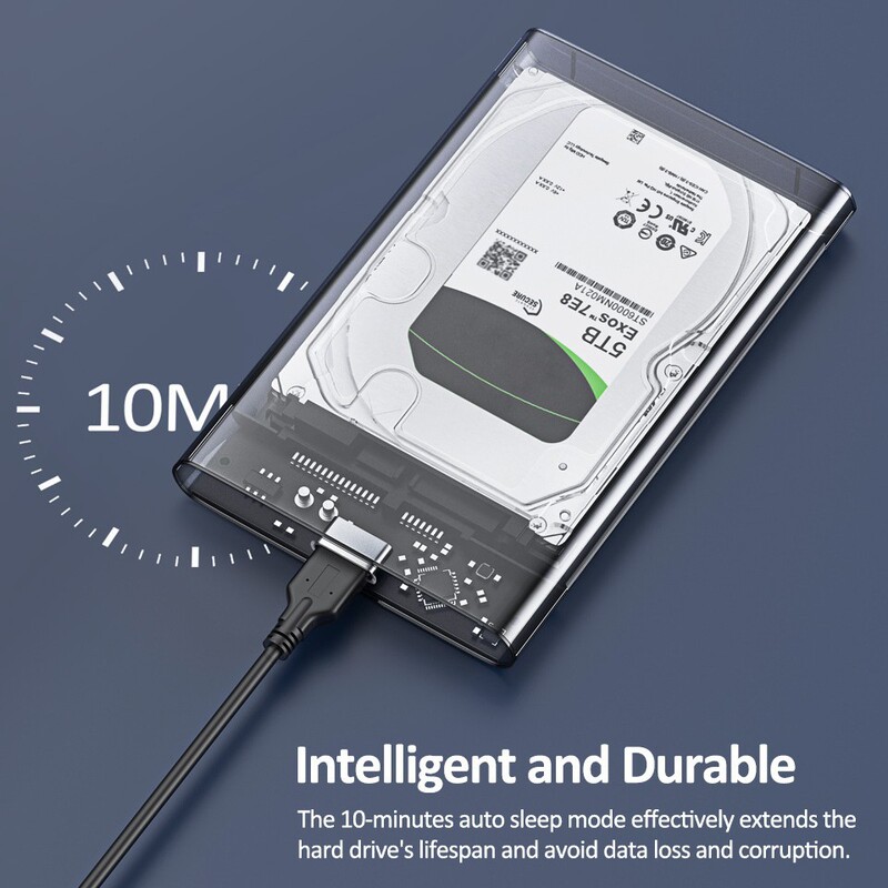 USB3.1透明移动硬盘盒 2.5inch 笔记本typec机械硬盘盒SATA硬盘盒