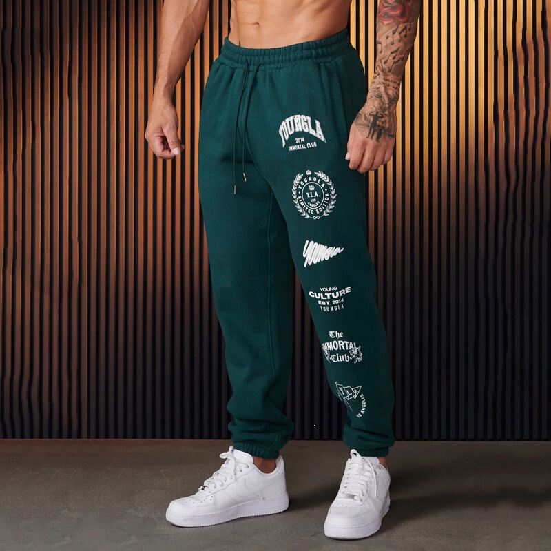 YOUNGLA Jogger Men's Sports Pants Gym Fitness Casual Long Pants Cotton Printed Jogger Pants